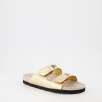 Offene schuhe Logo Sandalen Palm Angels Gold Femme
