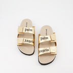 Offene schuhe Logo Sandalen Palm Angels Gold Femme
