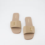 Sapatos abertos Claquettes en cuir Burberry Bege Femme