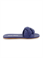 Sapatos abertos Claquettes en cuir Miu Miu Azul Femme