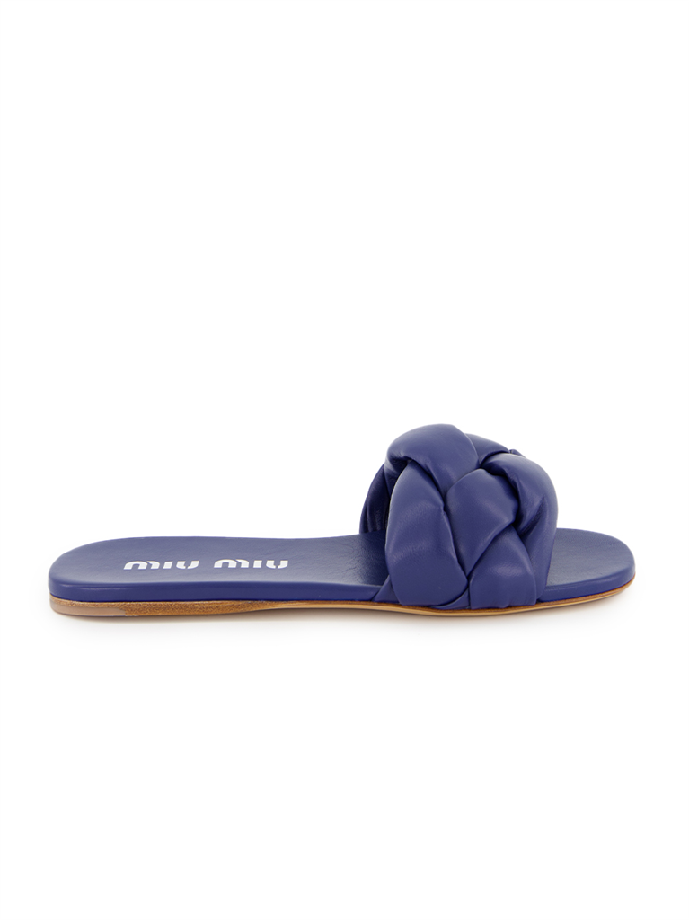 Zapatos abiertos Claquettes en cuir Miu Miu Azul Femme