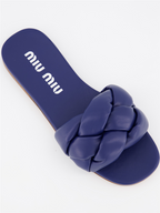 Sapatos abertos Claquettes en cuir Miu Miu Azul Femme