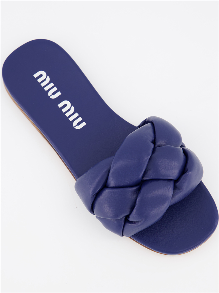 Zapatos abiertos Claquettes en cuir Miu Miu Azul Femme