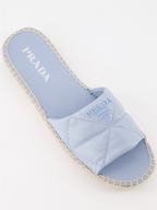 Tênis Claquettes en cuir et raphia Prada Azul Femme