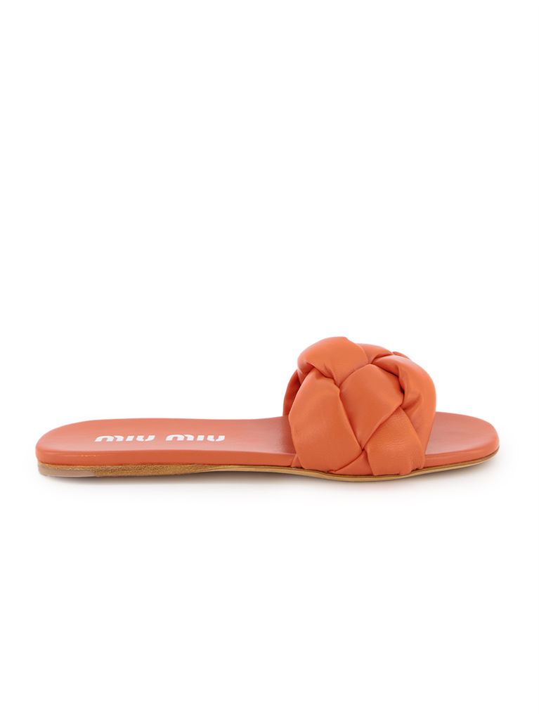 Zapatos abiertos Claquettes en cuir Miu Miu Naranja Femme