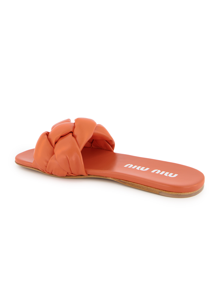 Zapatos abiertos Claquettes en cuir Miu Miu Naranja Femme
