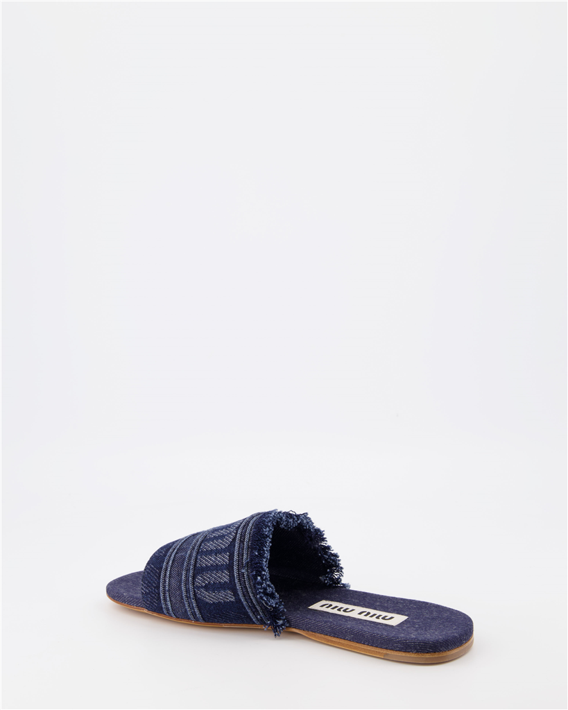 Tênis Claquettes en denim Miu Miu Azul escuro Femme