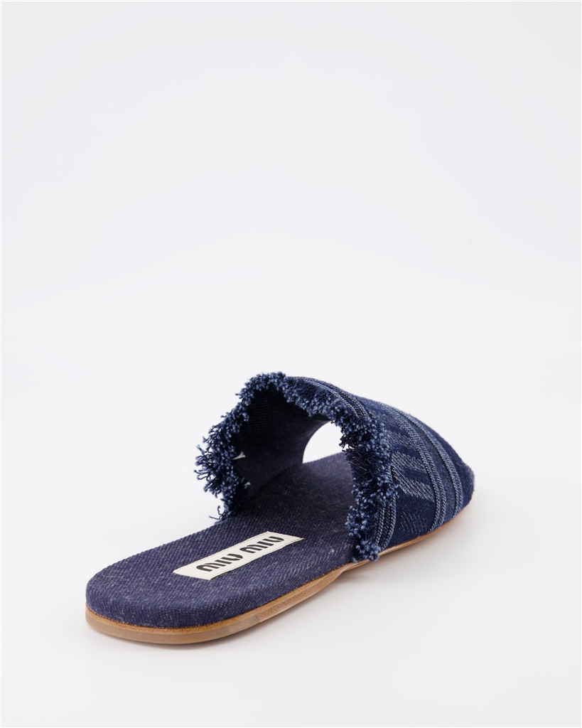 Tênis Claquettes en denim Miu Miu Azul escuro Femme