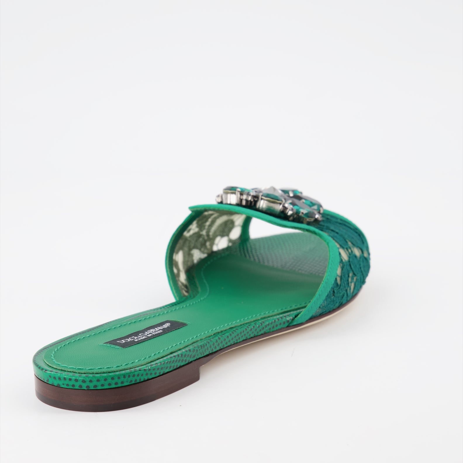 Sapatos abertos Claquettes en dentelle Dolce & Gabbana Verde Femme