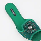 Zapatos abiertos Claquettes en dentelle Dolce & Gabbana Verde Femme