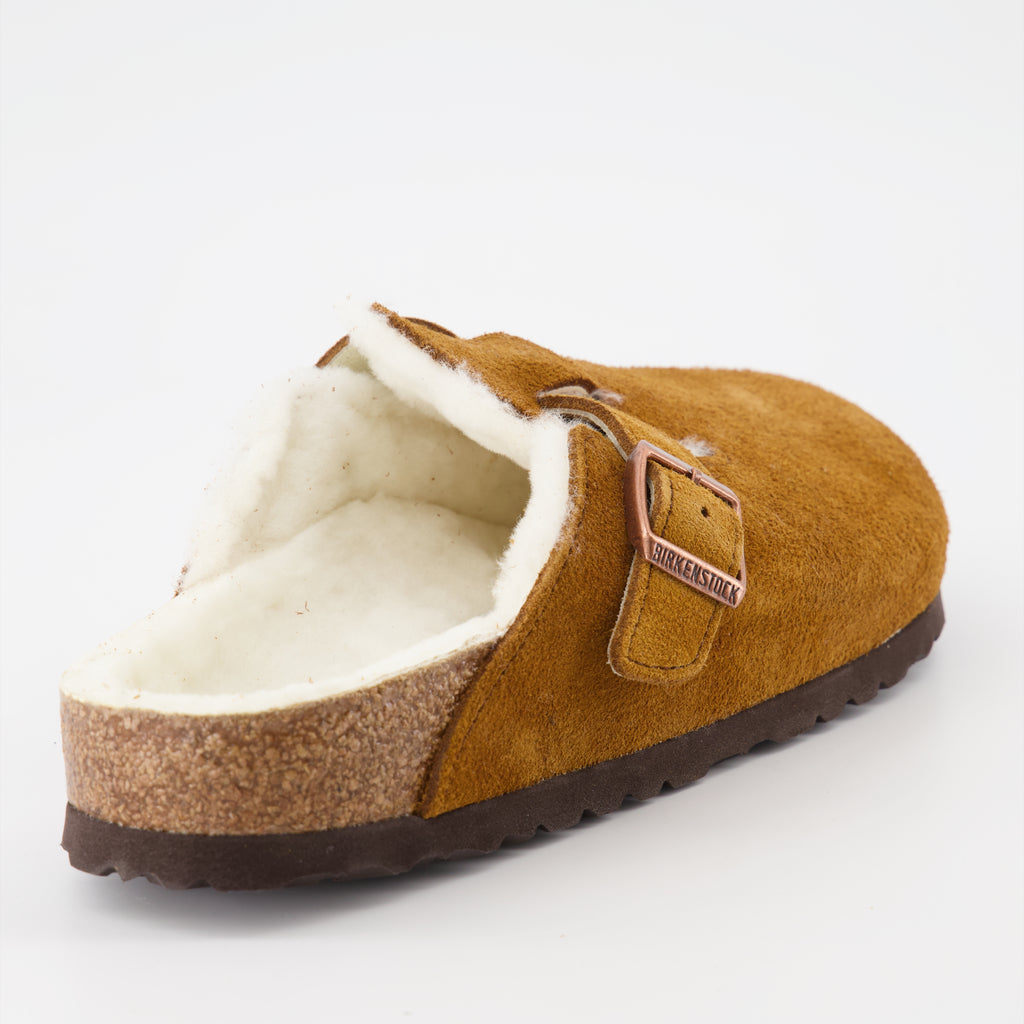 オープントゥシューズ ボストンファーファース Birkenstock 茶色 女性