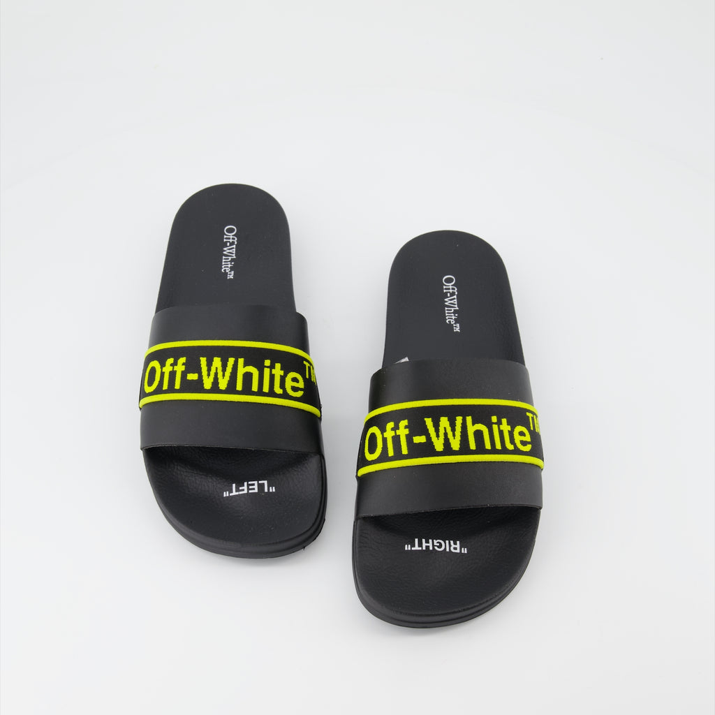 Sapatos abertos Claquettes Industrial Off-White Preto Homme