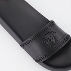 Zapatos abiertos Claquettes Medusa Versace Negro Homme