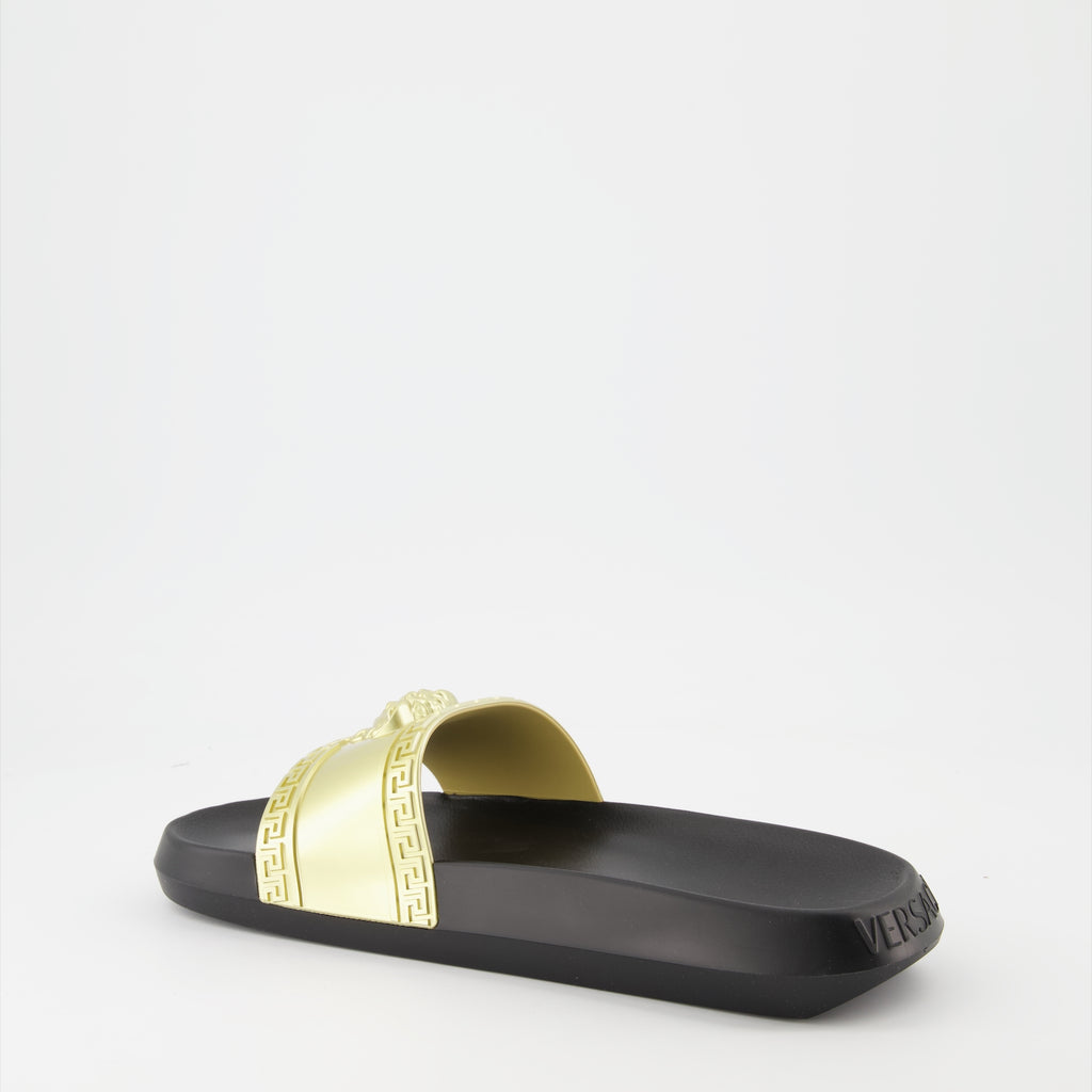 Zapatos abiertos Claquettes Medusa Head Versace Oro Homme