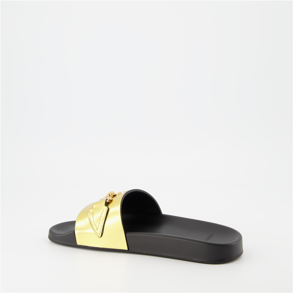 Sapatos abertos Claquettes Medusa Versace Ouro Femme