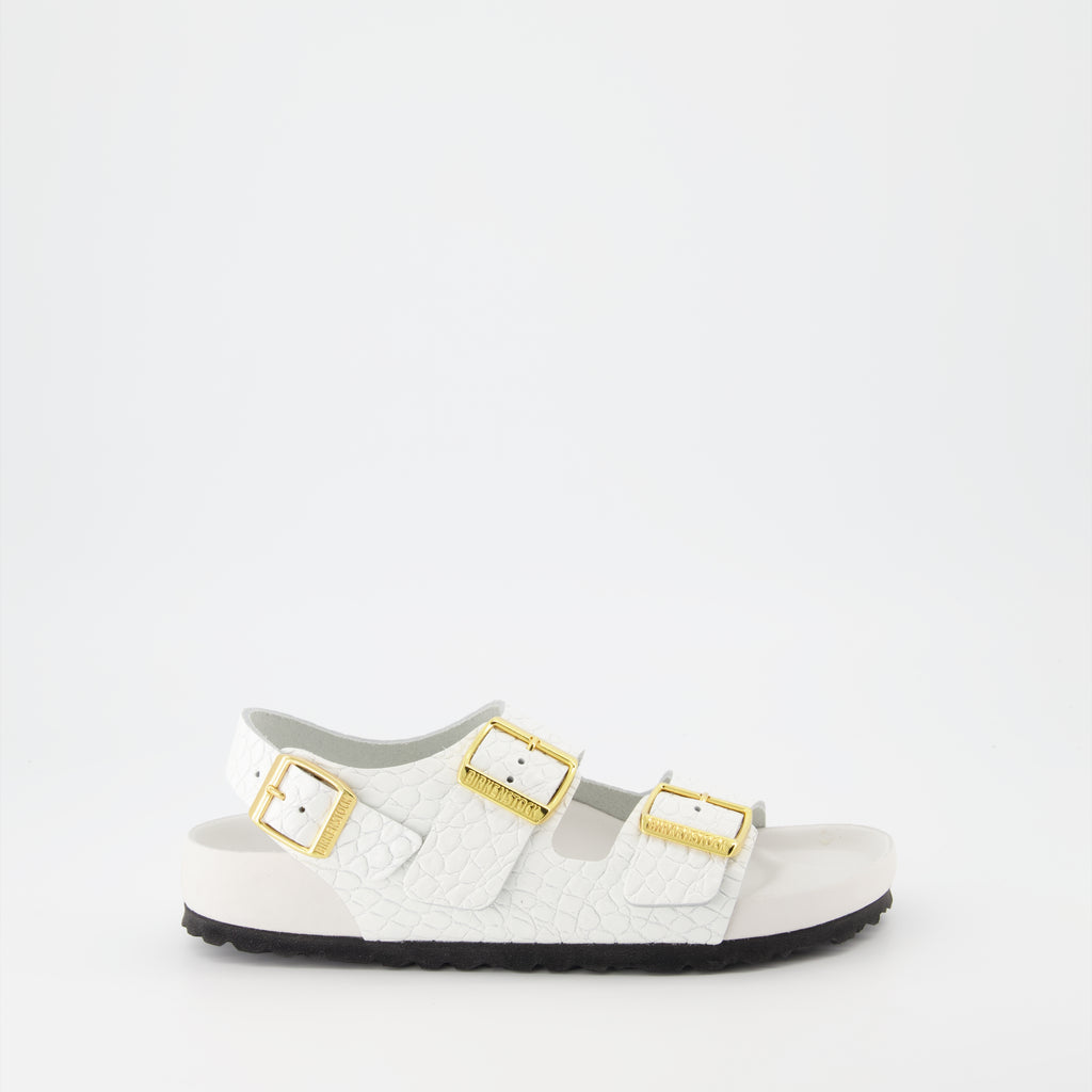 Zapatos abiertos Claquettes Milano Birkenstock Blanco Femme
