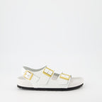 Zapatos abiertos Claquettes Milano Birkenstock Blanco Femme