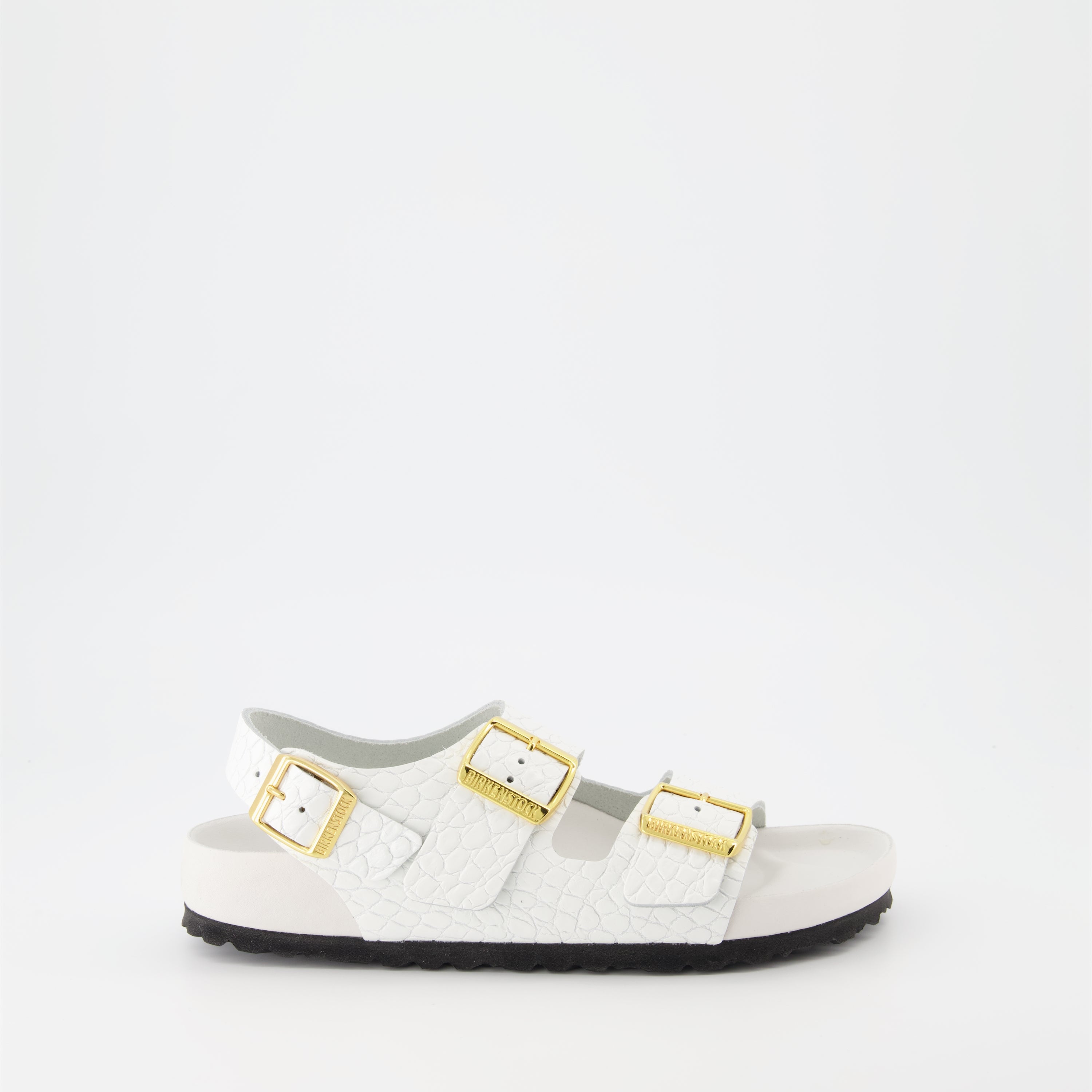 Sapatos abertos Claquettes Milano Birkenstock Branco Femme