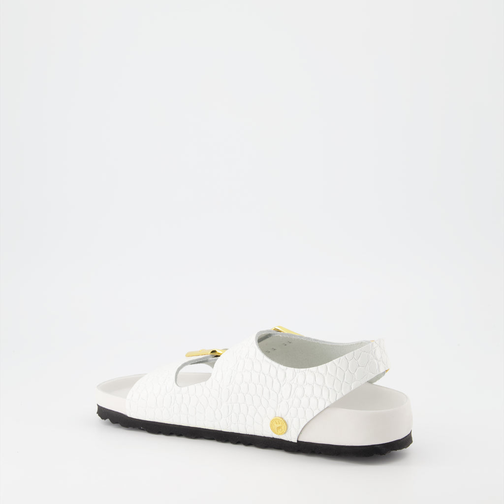 Zapatos abiertos Claquettes Milano Birkenstock Blanco Femme