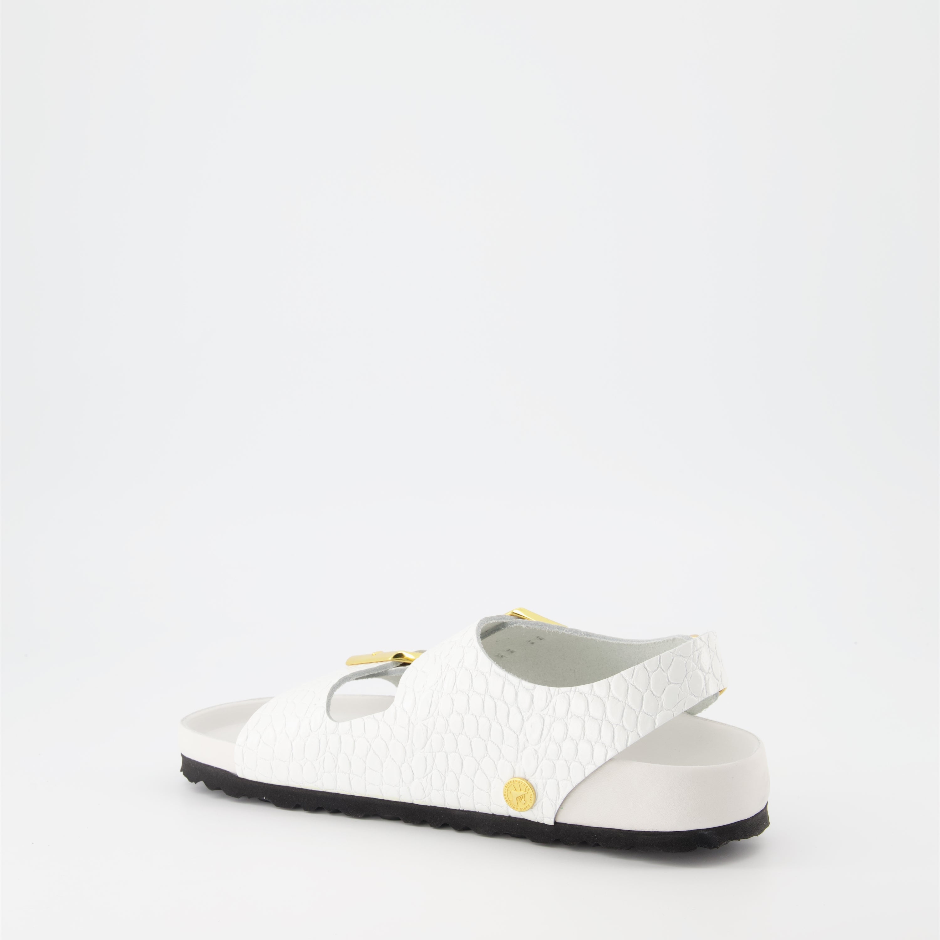 Sapatos abertos Claquettes Milano Birkenstock Branco Femme
