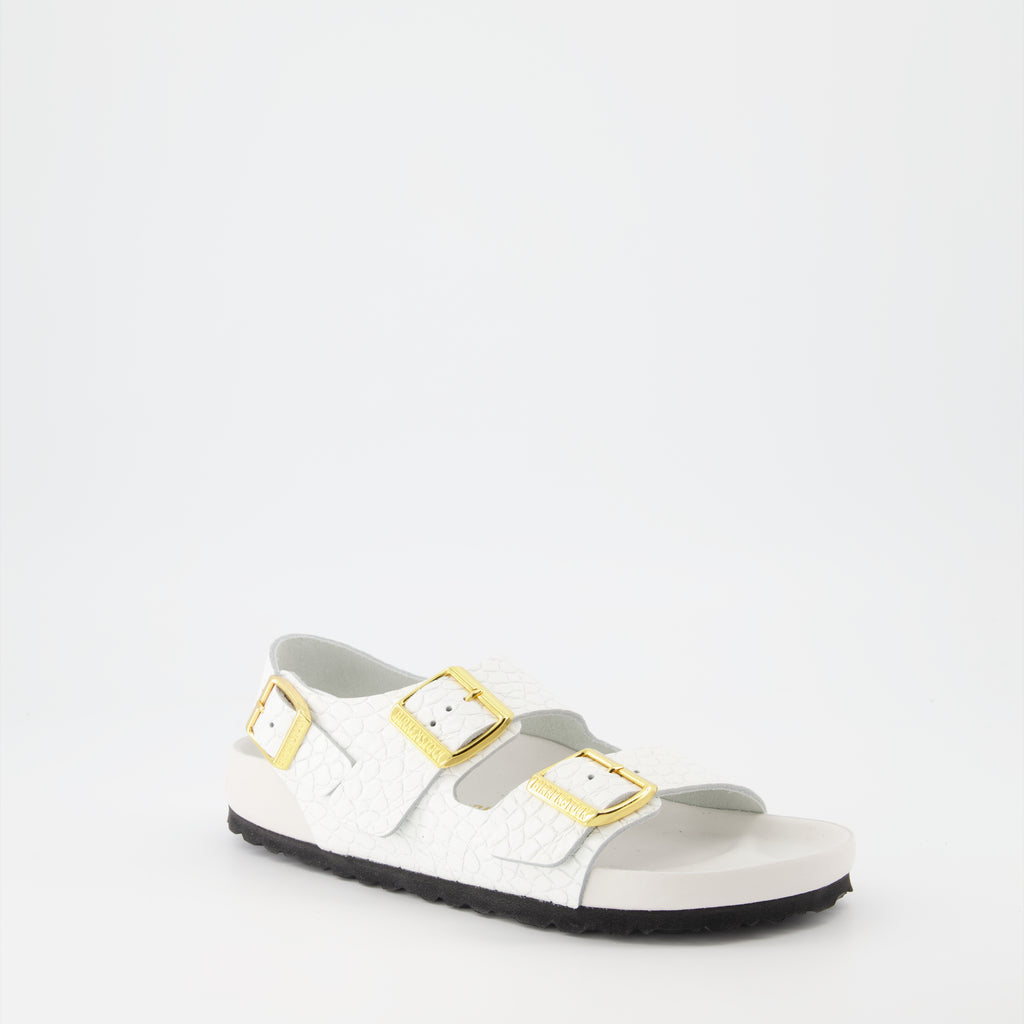 Zapatos abiertos Claquettes Milano Birkenstock Blanco Femme