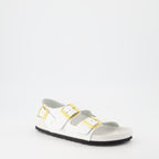 Zapatos abiertos Claquettes Milano Birkenstock Blanco Femme