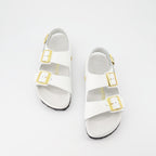Zapatos abiertos Claquettes Milano Birkenstock Blanco Femme