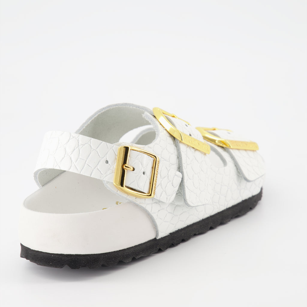 Zapatos abiertos Claquettes Milano Birkenstock Blanco Femme