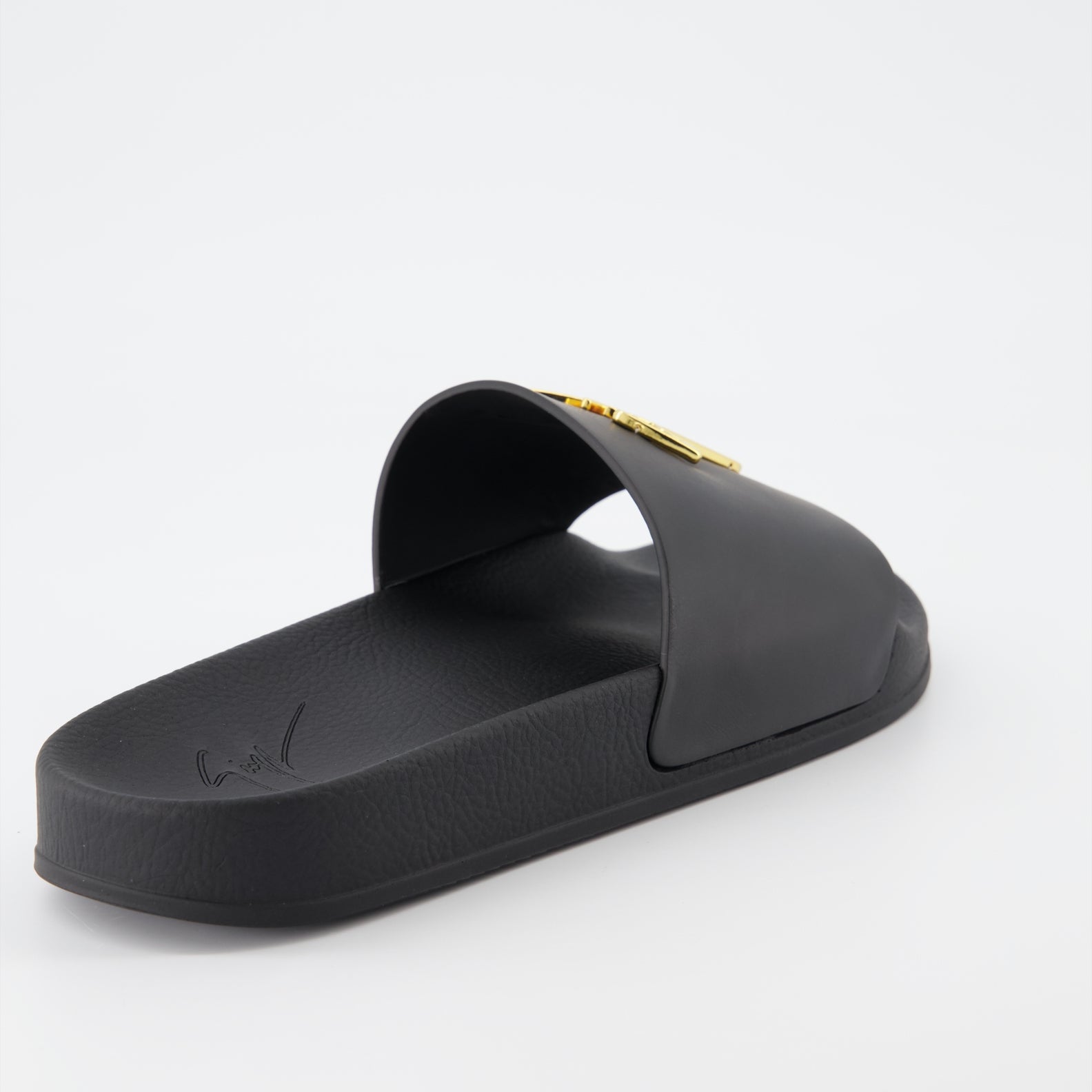 Offene schuhe Claquettes à logo Giuseppe Zanotti Schwarz Homme