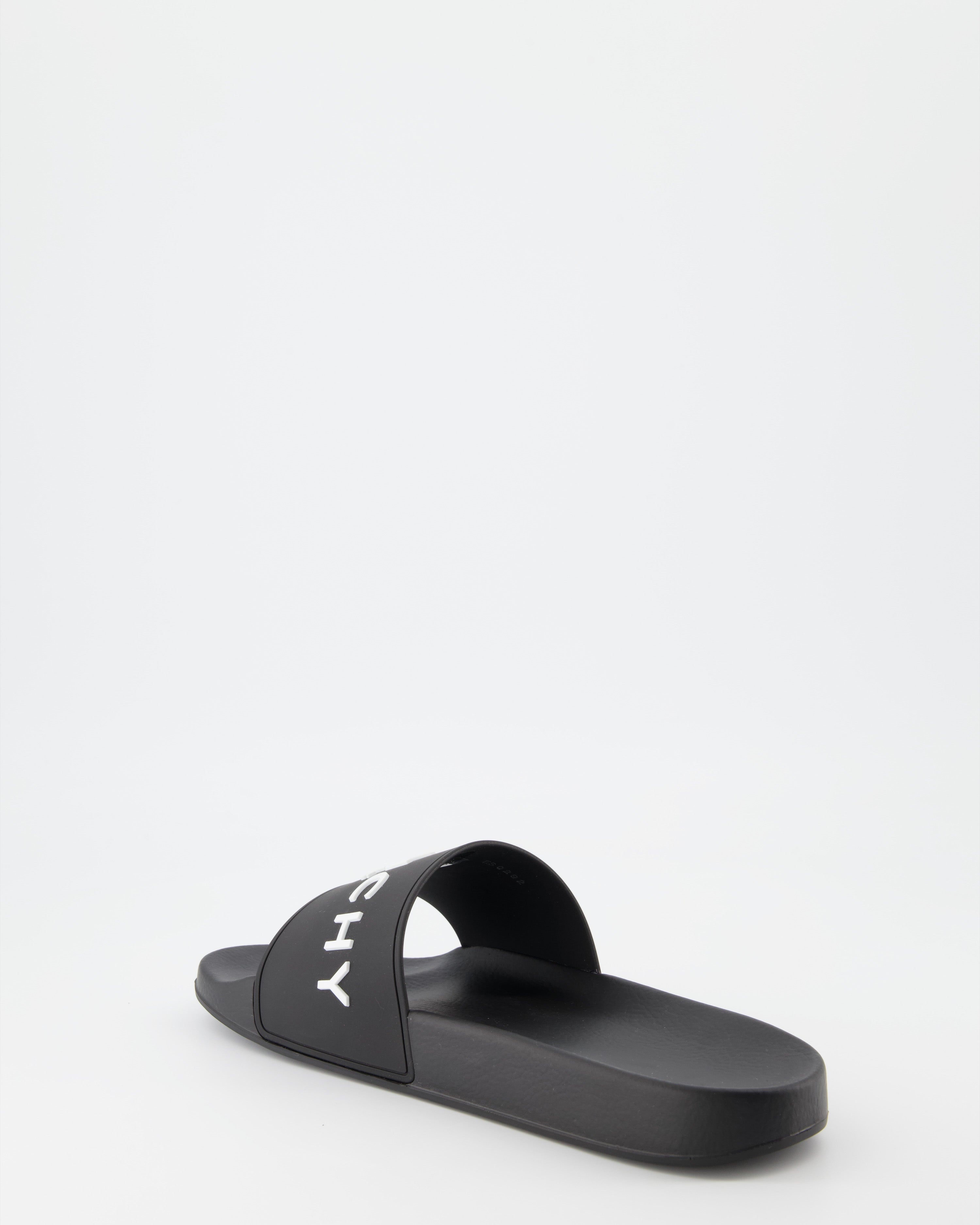 Offene schuhe Claquettes à logo Givenchy Schwarz Homme