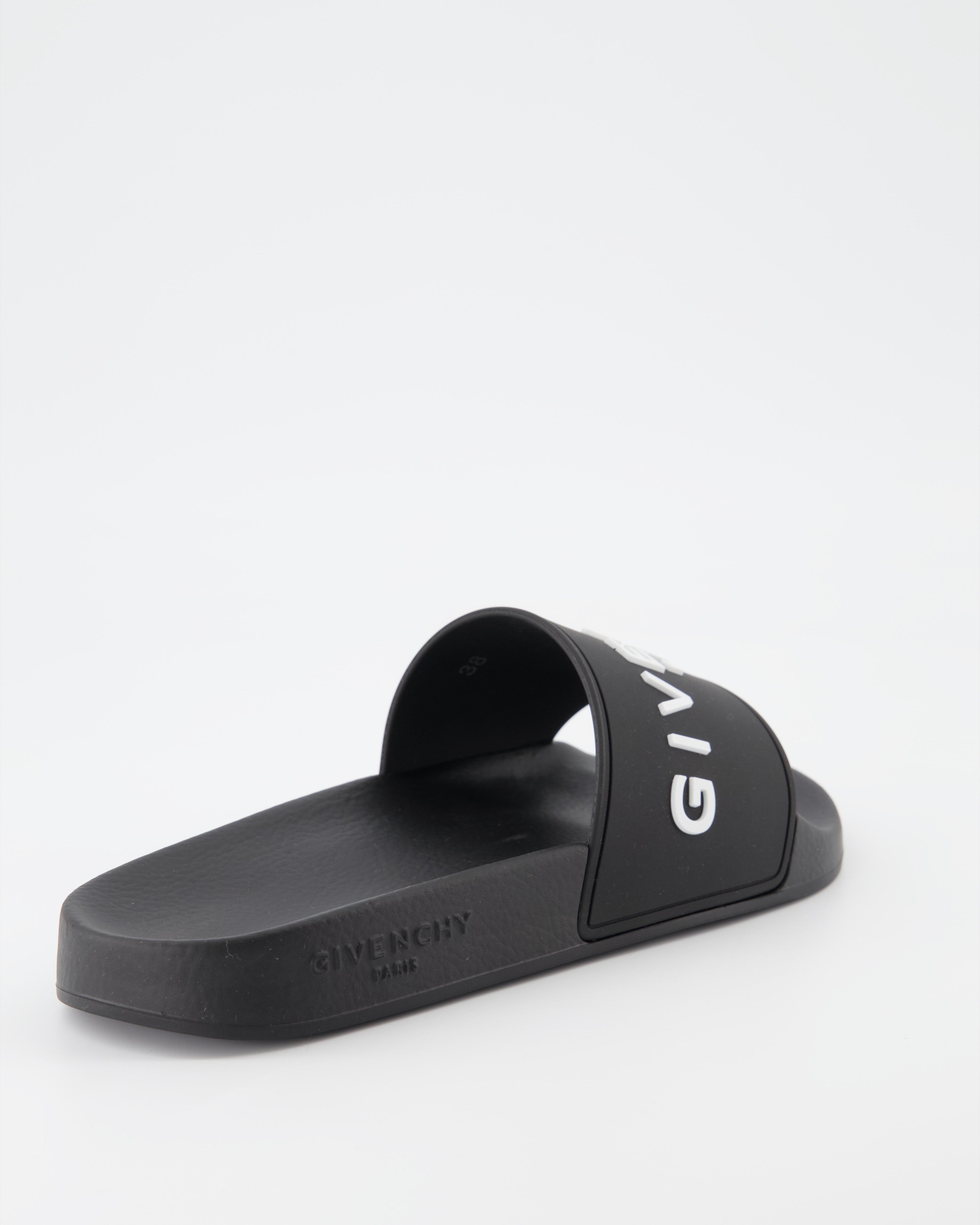 Offene schuhe Claquettes à logo Givenchy Schwarz Femme