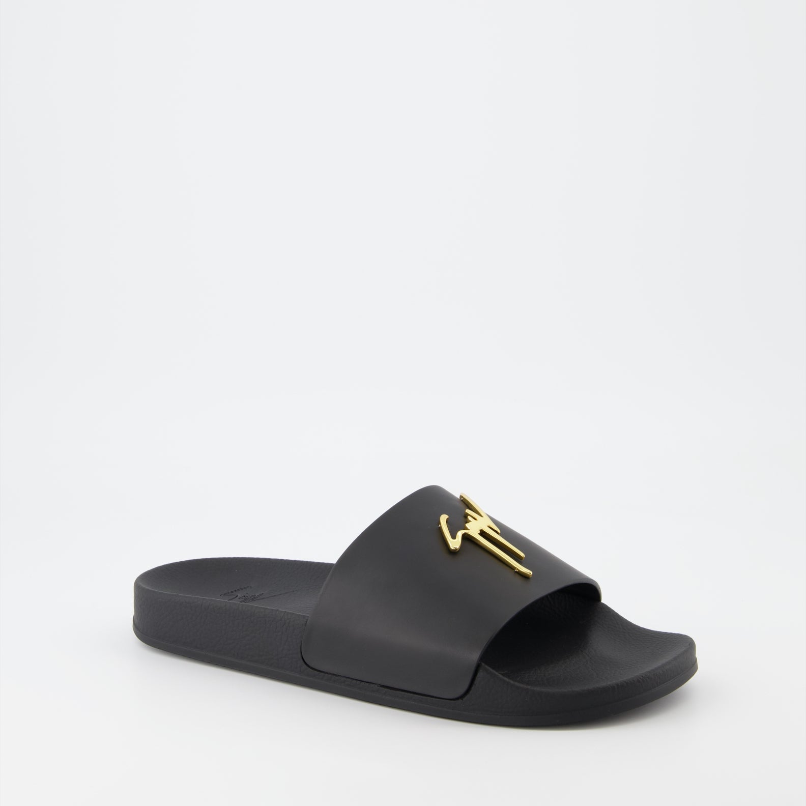 Offene schuhe Claquettes à logo Giuseppe Zanotti Schwarz Homme