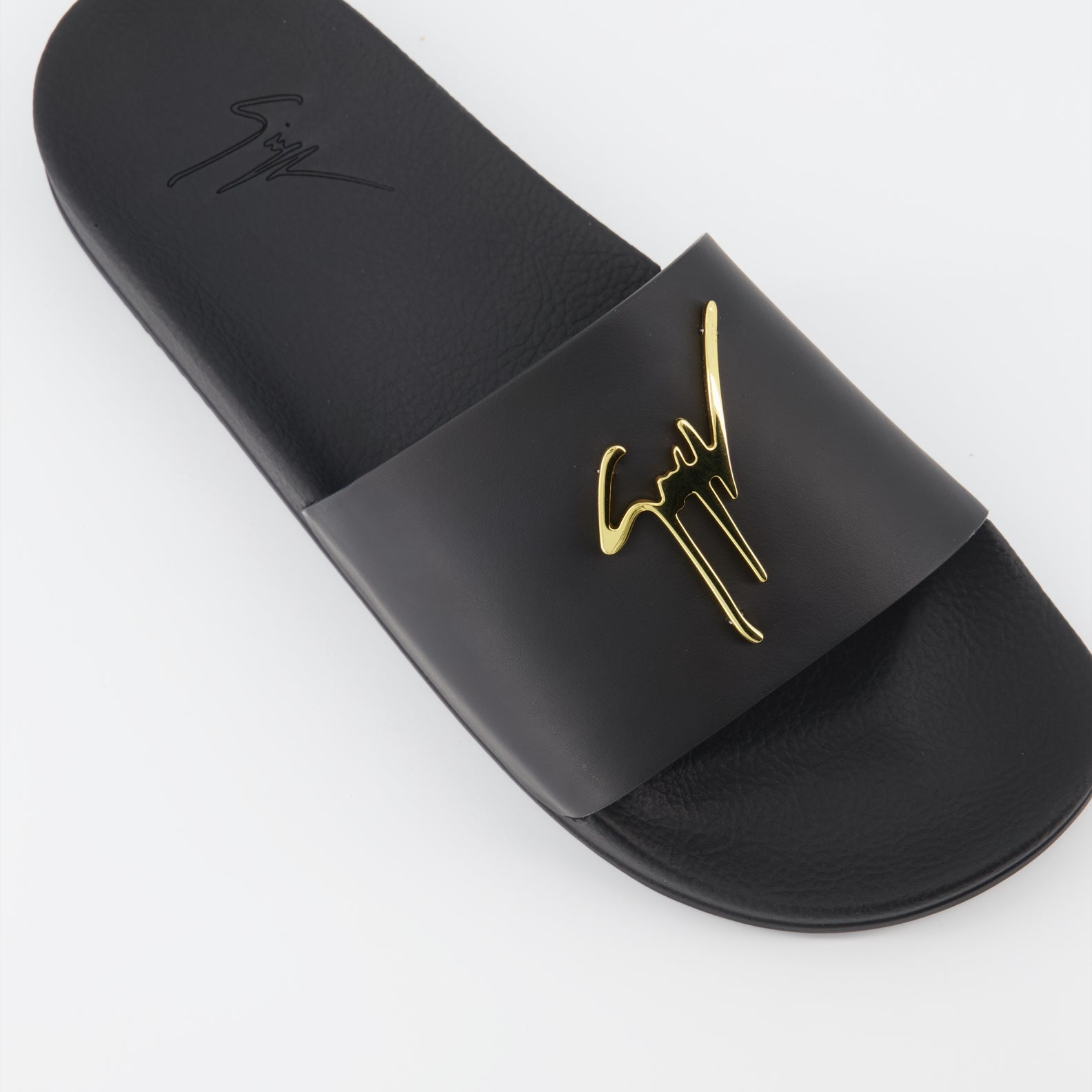 Offene schuhe Claquettes à logo Giuseppe Zanotti Schwarz Homme