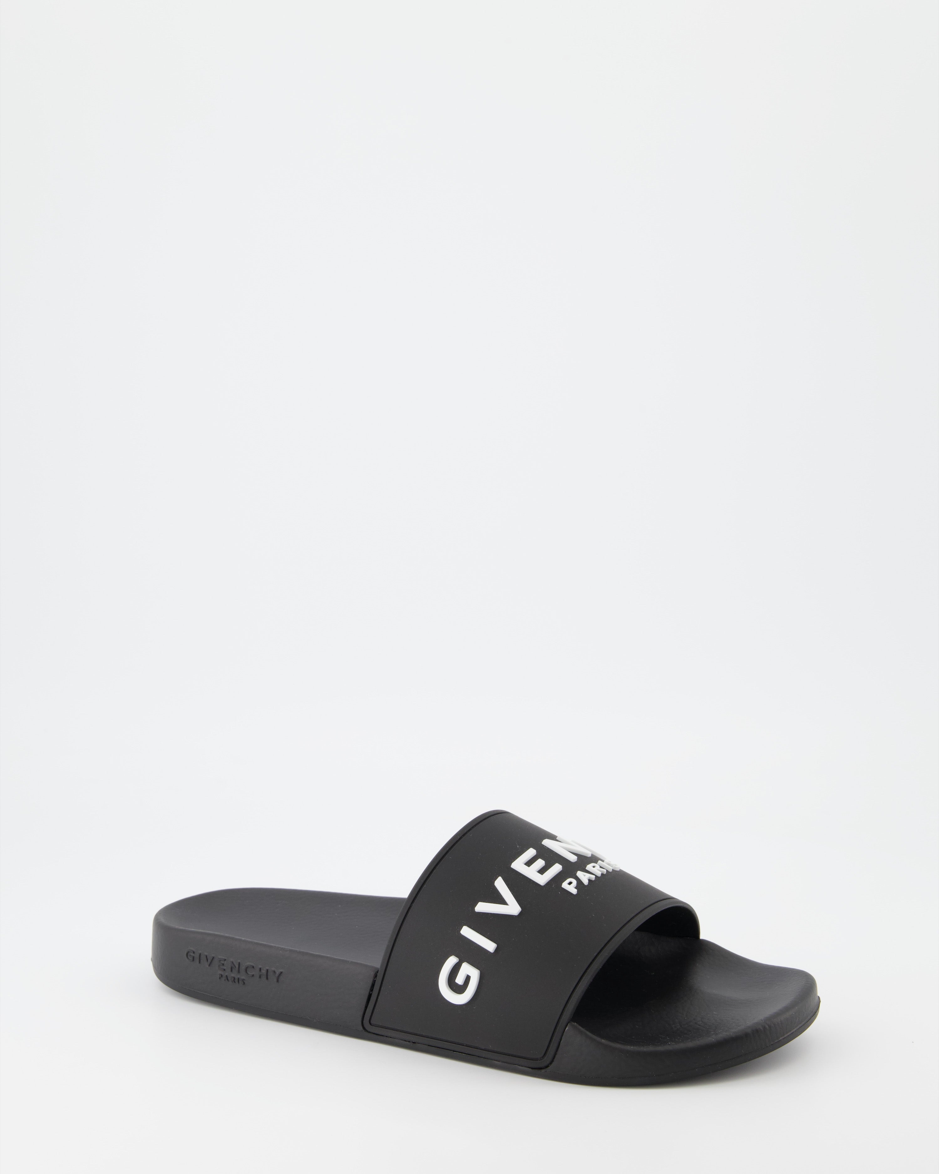 Offene schuhe Claquettes à logo Givenchy Schwarz Homme