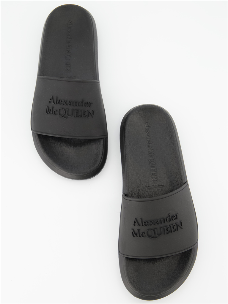 Sneaker Claquettes à logo Alexander McQueen Schwarz Femme