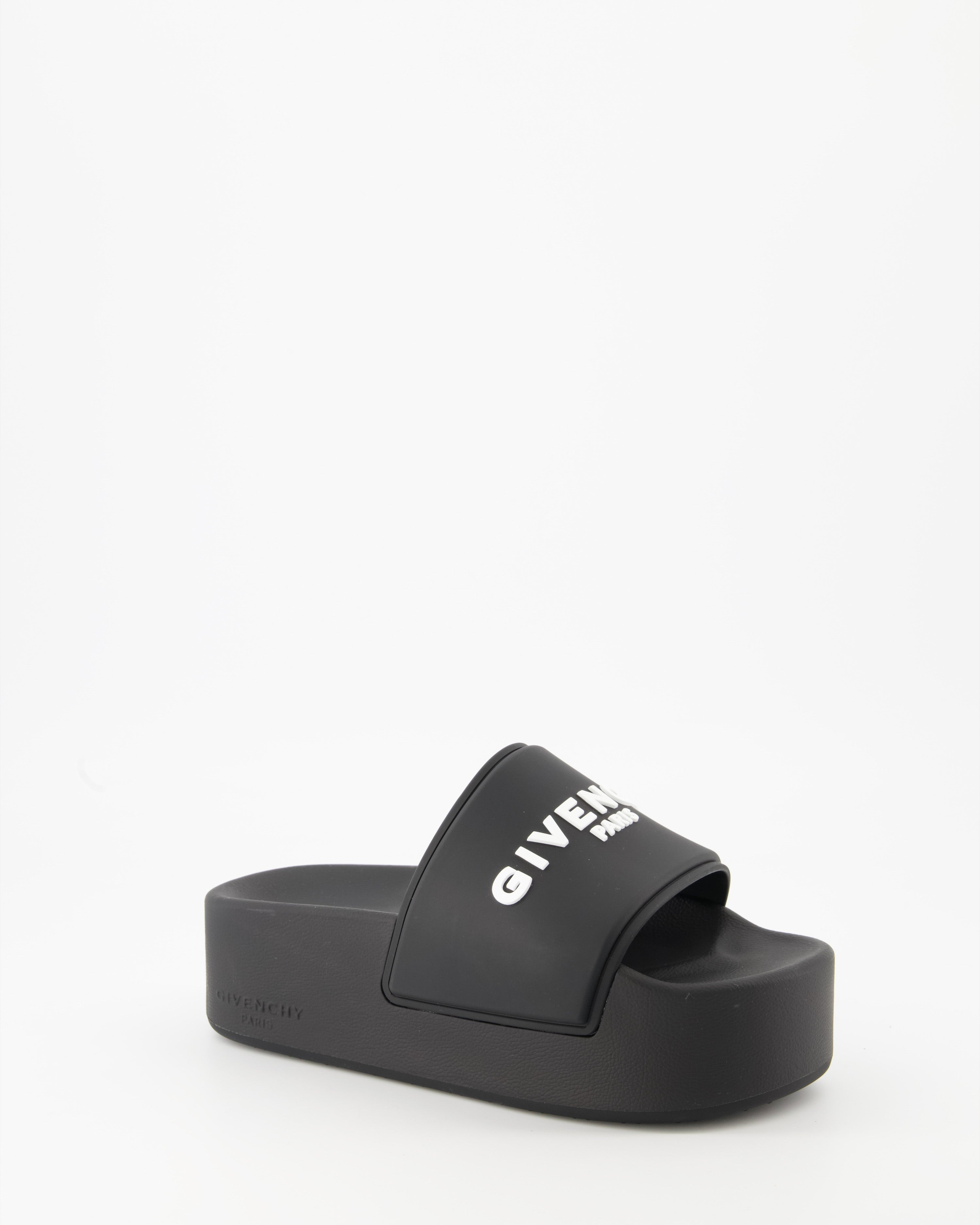 Plateauschuhe Claquettes à plateforme Givenchy Schwarz Femme