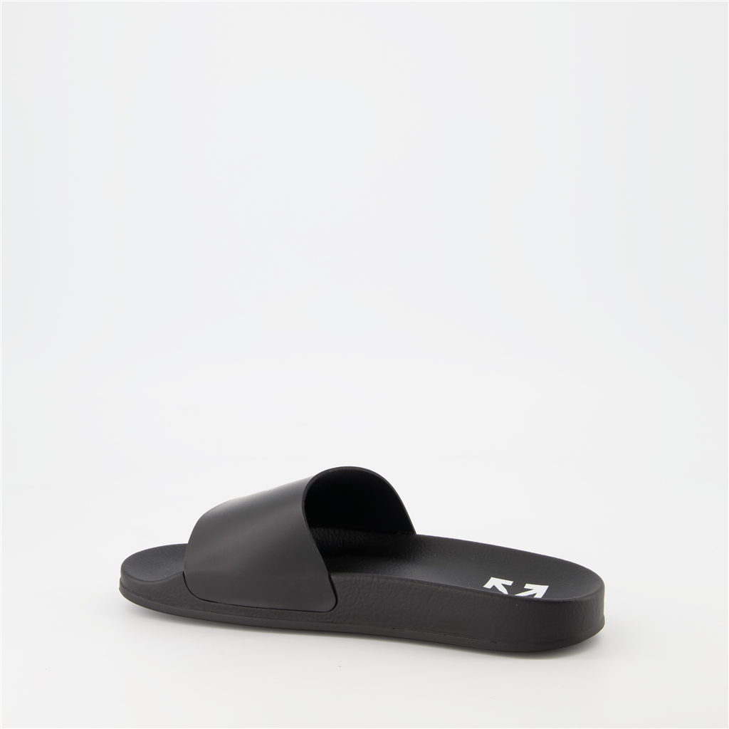 Zapatos abiertos Claquettes Off Stamp Off-White Negro Femme