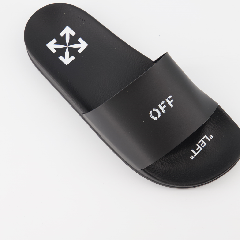 Zapatos abiertos Claquettes Off Stamp Off-White Negro Femme