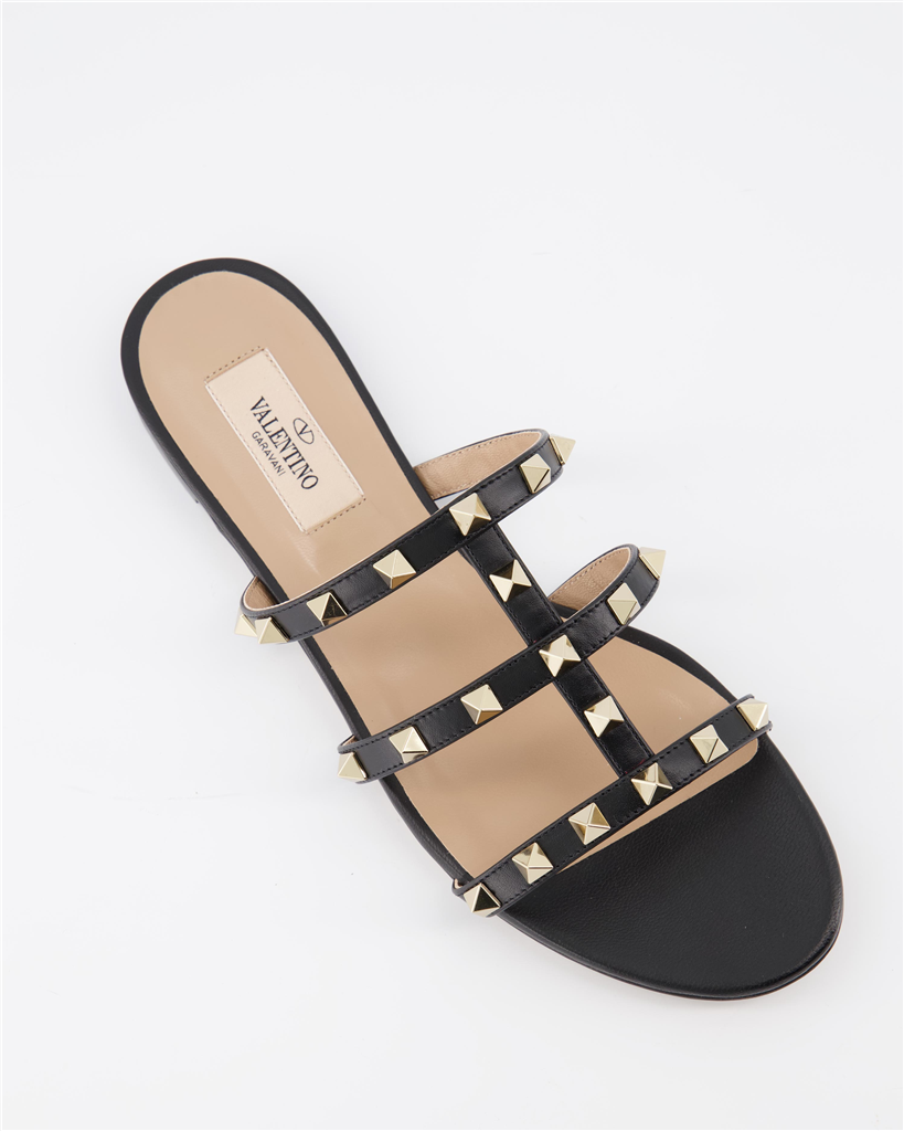 Sapatos abertos Claquettes Rockstud Valentino Garavani Preto Femme