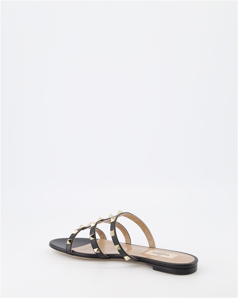 Zapatos abiertos Claquettes Rockstud Valentino Garavani Negro Femme