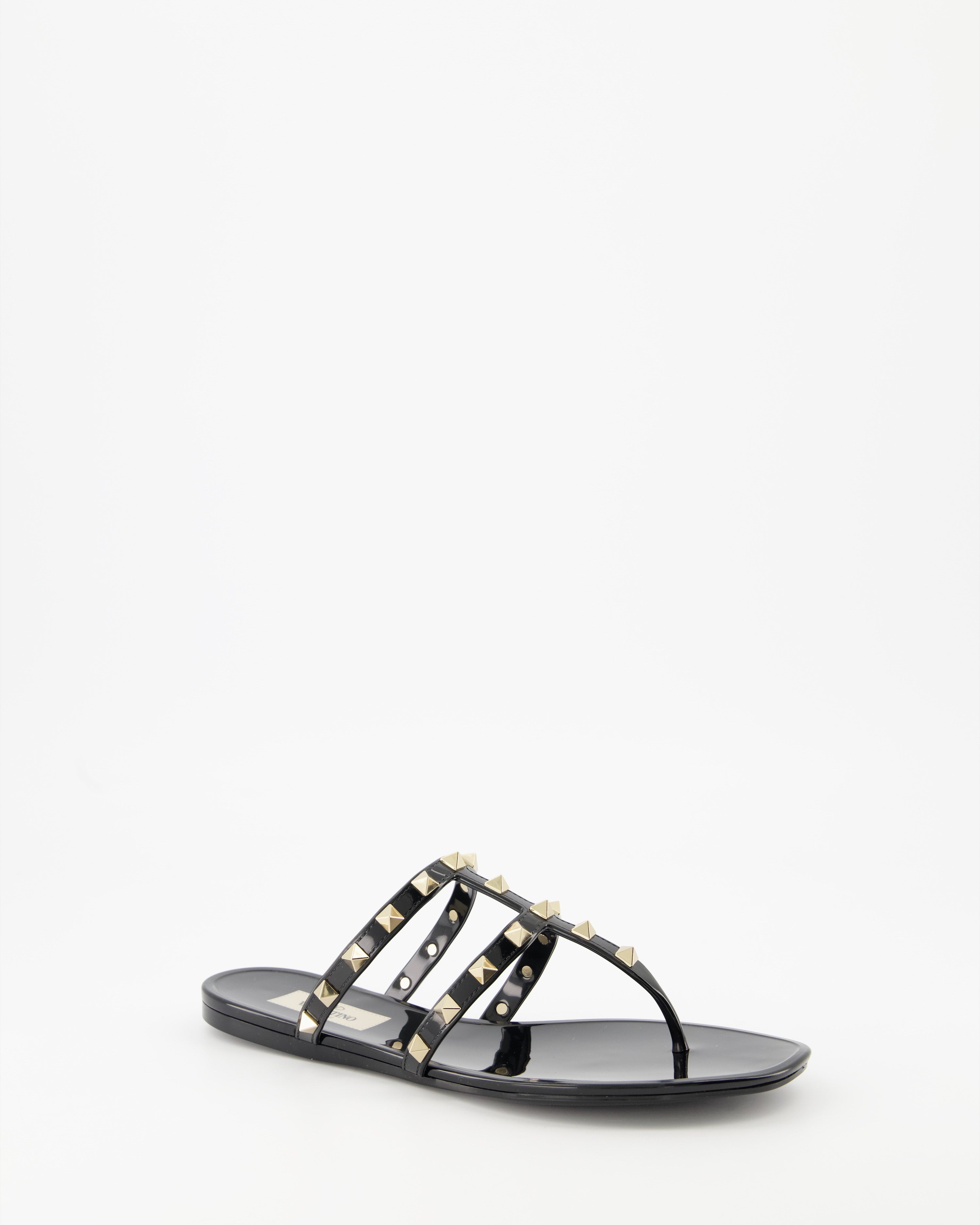 Sapatos abertos Claquettes Rockstud Valentino Garavani Preto Femme