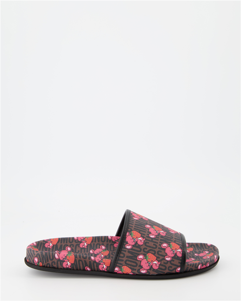 Zapatos abiertos Claquettes monogrammées Moschino Marrón Homme