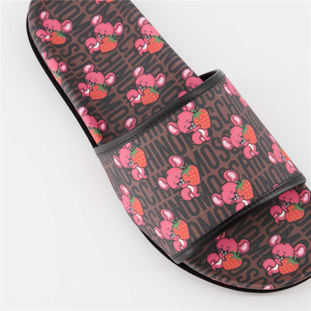 Zapatos abiertos Claquettes monogrammées Moschino Marrón Homme