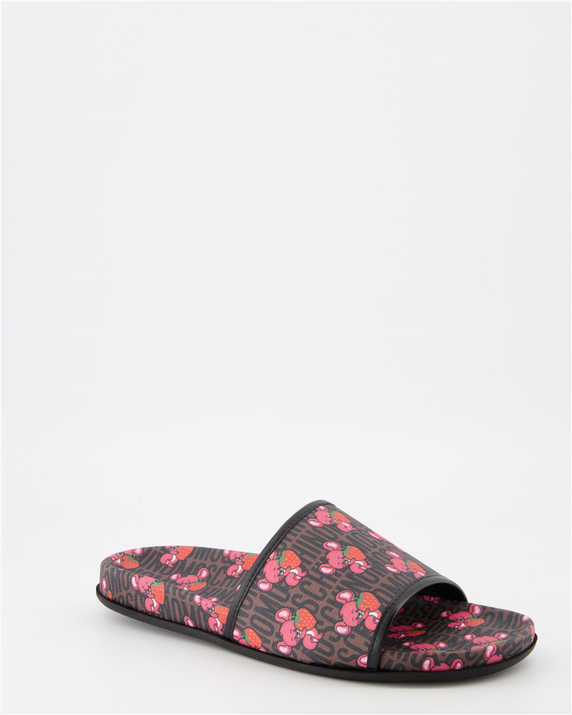 Sapatos abertos Claquettes monogrammées Moschino Marrom Homme