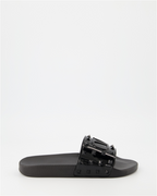 Sapatos sociais Claquettes Summer VLogo en caoutchouc kaki Valentino Garavani Preto Homme