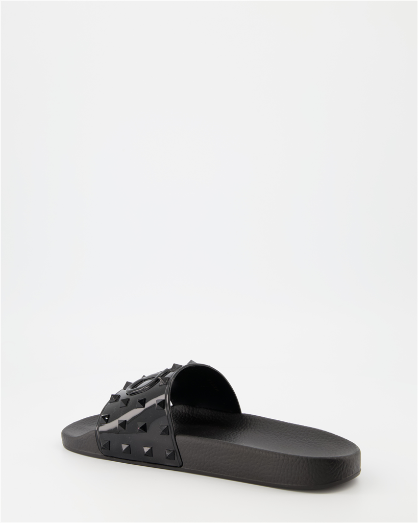 Sapatos sociais Claquettes Summer VLogo en caoutchouc kaki Valentino Garavani Preto Homme