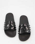 Sapatos sociais Claquettes Summer VLogo en caoutchouc kaki Valentino Garavani Preto Homme