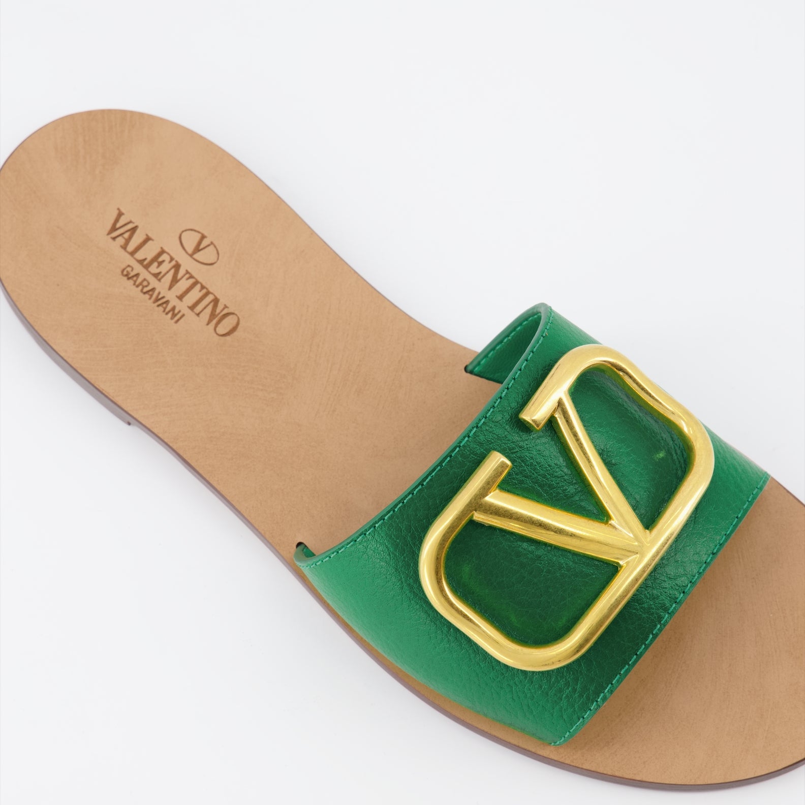 Sapatos abertos Claquettes VLogo Valentino Garavani Verde Femme