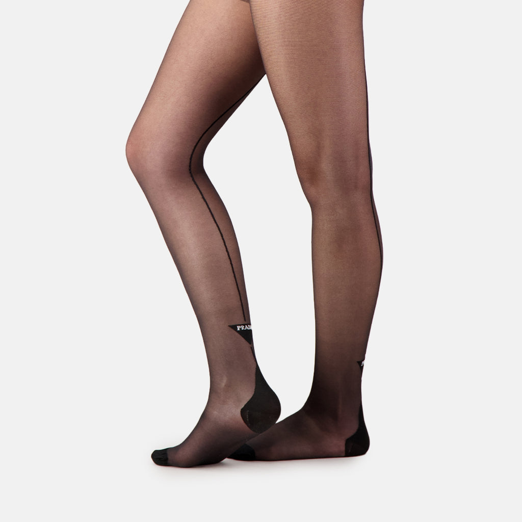 Ropa interior y homewear Collants à logo triangle Prada Negro Femme