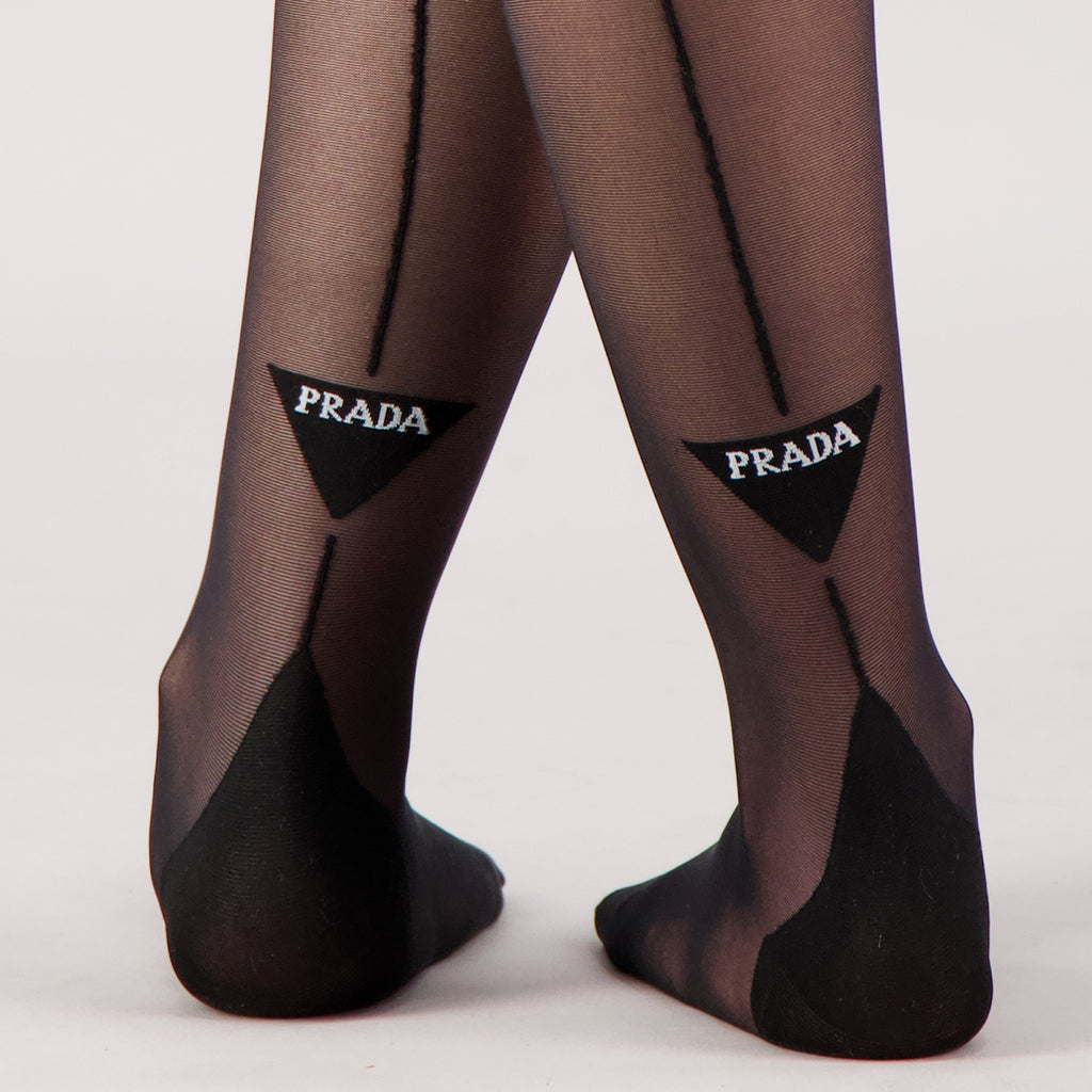 Ropa interior y homewear Collants à logo triangle Prada Negro Femme